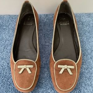 Stuart Weitzman Brown Suede Loafers in Good Cond